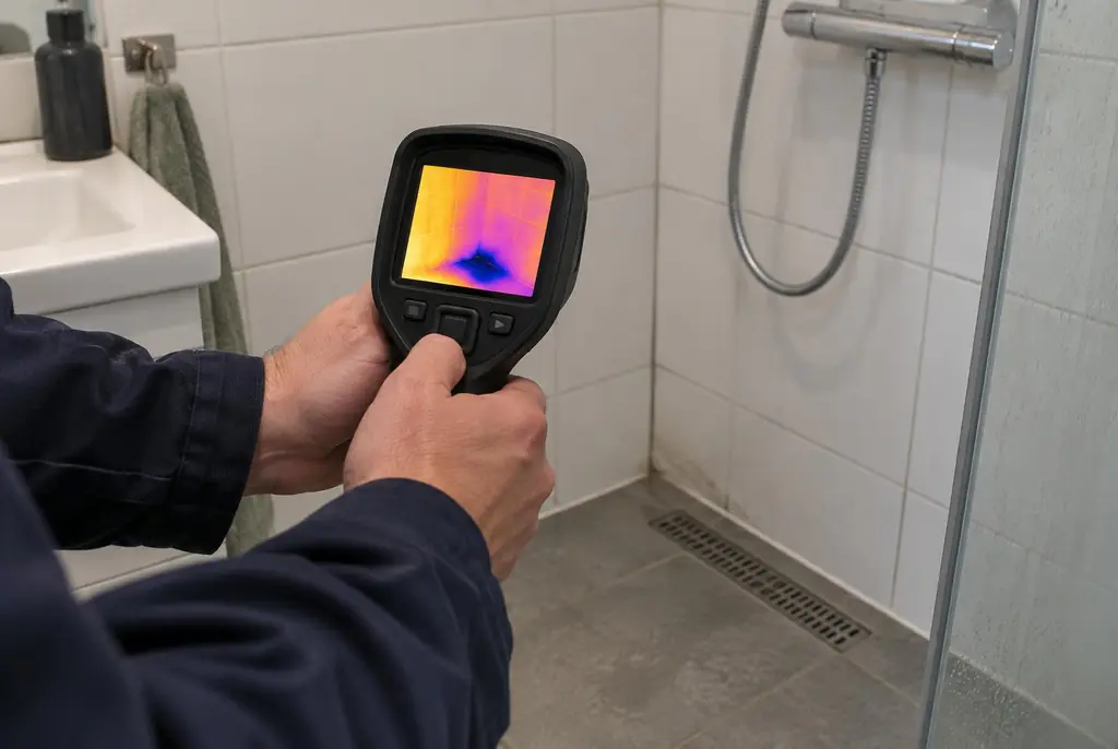 Lekdetectie Sliedrecht – lekdetectiespecialist met warmtebeeldcamera in een badkamer