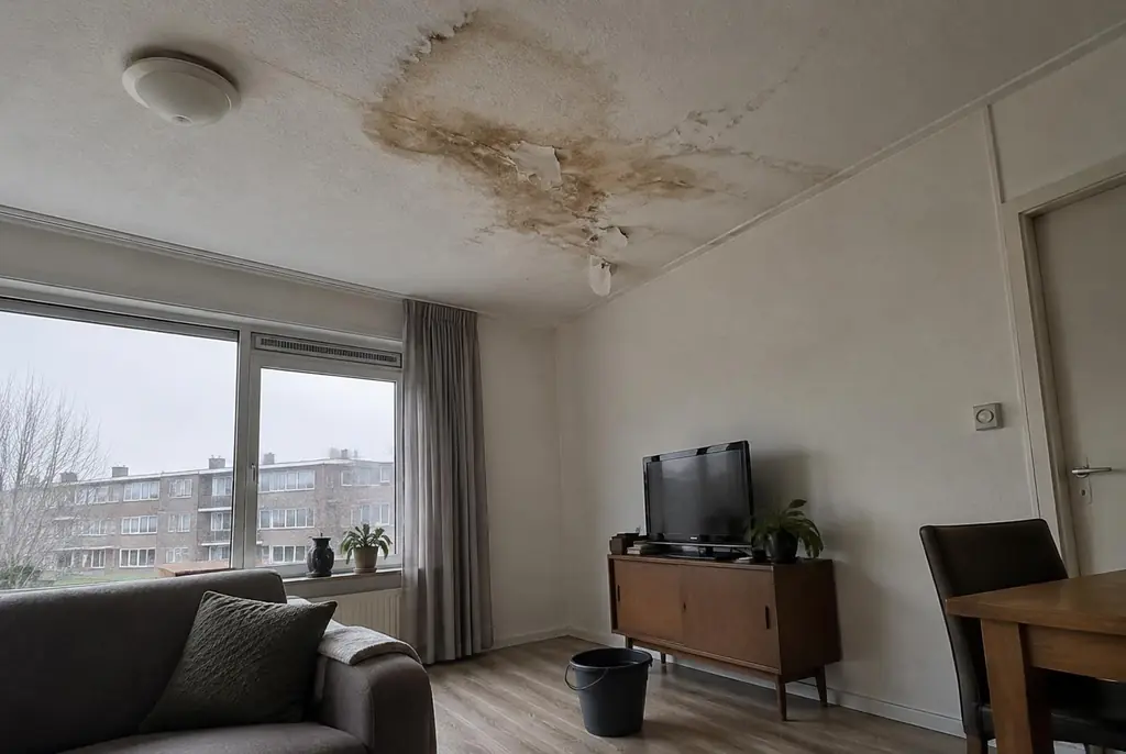 Lekdetectie Sliedrecht – vochtplek op het plafond onder een badkamer